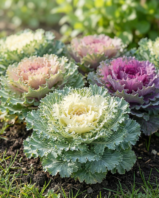 Sierboerenkool Mix Fringed Leaved Mixed (Brassica oleracea) – eenjarige groentezaden van SeedsChoice