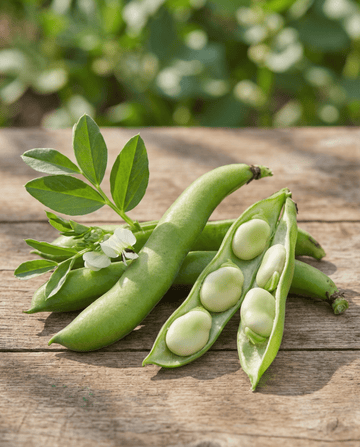 Tuinboon Threefold White 100g (Vicia faba) – eenjarige groentezaden van SeedsChoice