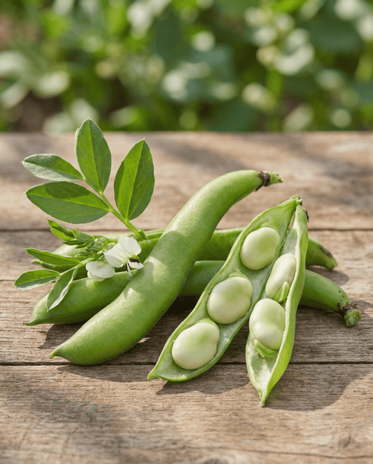 Tuinboon Threefold White 100g (Vicia faba) – eenjarige groentezaden van SeedsChoice