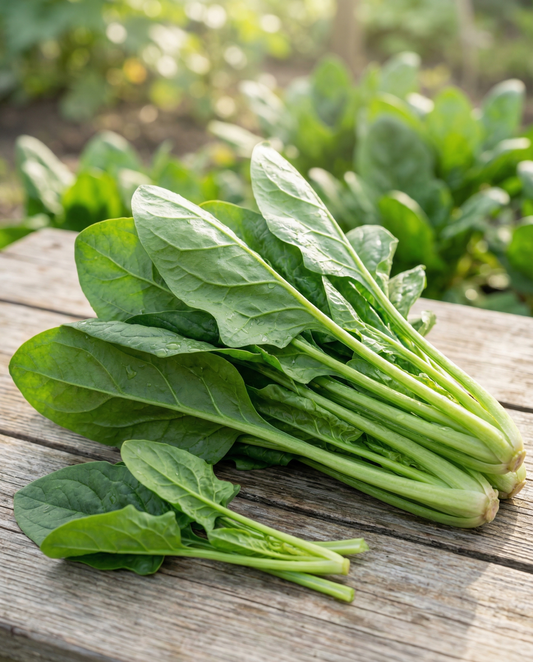 Spinazie Breedblad Scherpzaad Broad Leaf (Spinacia oleracea) – eenjarige groentezaden van SeedsChoice