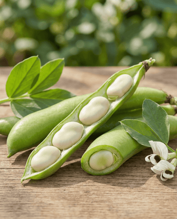 Tuinboon Threefold White (Vicia faba) – eenjarige groentezaden van SeedsChoice