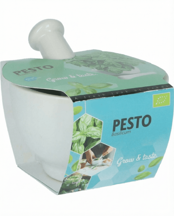 Basilicum Mortar Set zaden (Ocimum basilicum) – biologisch kruid