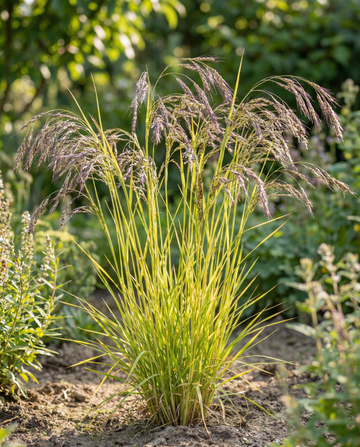Paars gierst gras zaden (Panicum miliaceum) – eenjarig gras