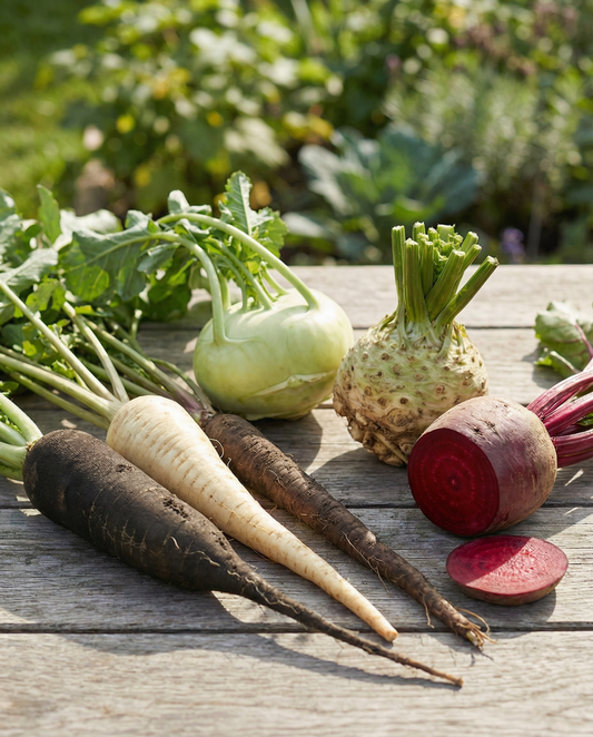 Vergeten erfgoedassortiment 6 rassen inclusief houten etiketten – groentezaden van SeedsChoice