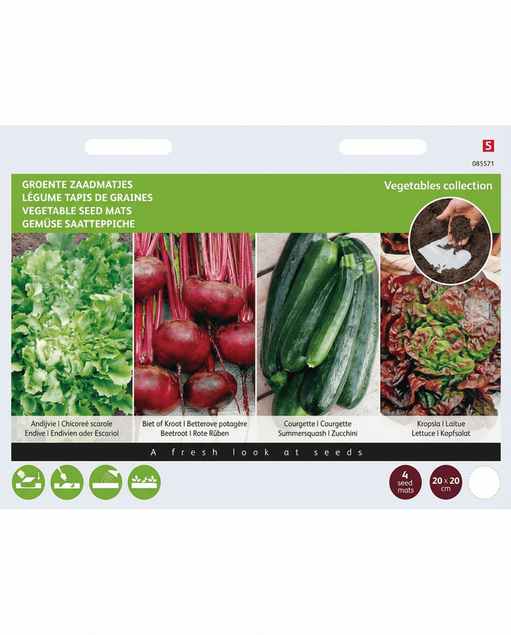Matten 4 stuks 20x20 cm biologisch afbreekbaar papier zaden – zaadmatten