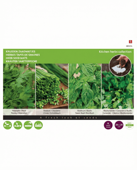 Kruidzaadmatten peterselie Petroselinum Crispum 4-pack 20x20 cm