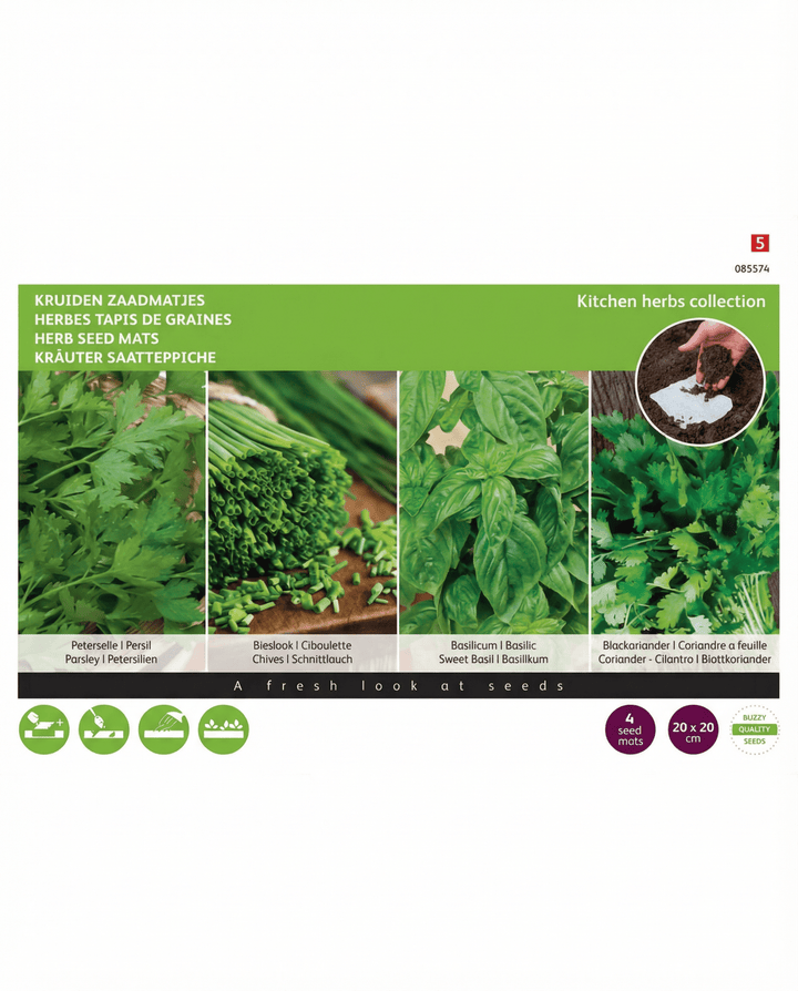 Matten 4 stuks 20x20 cm zaden (Petroselinum crispum) – zaadmatten