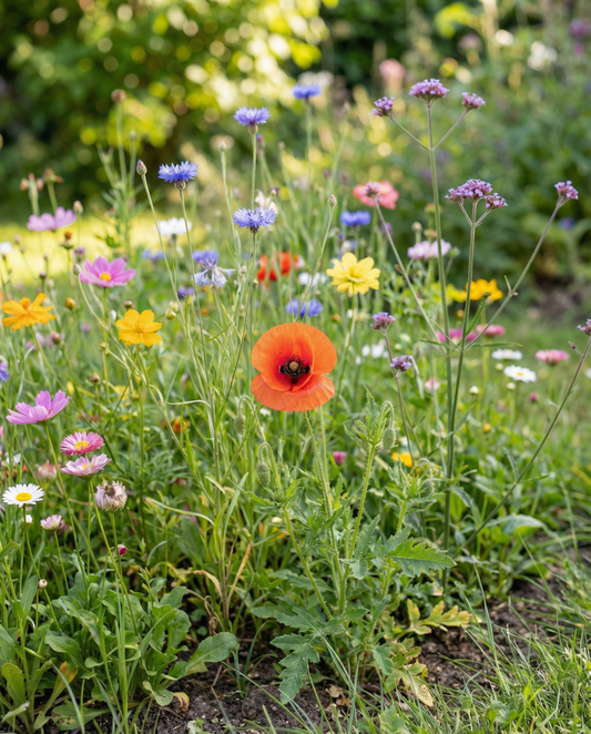 Zomermix schudbus 50m2 dekking – eenjarige bloemenzaden van SeedsChoice