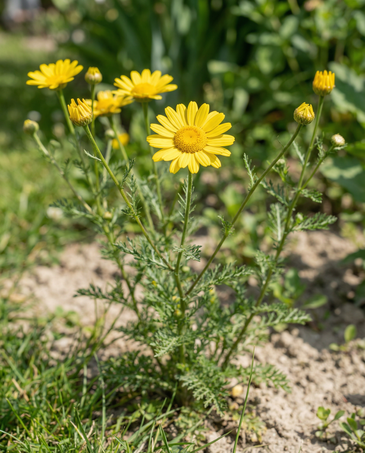 Gele kamille zaden (Anthemis tinctoria) – tweejarige bloem